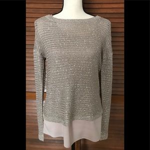 NWT Tahari Sequined Sweater with Nude Tank.